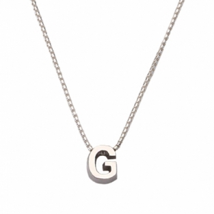 Letter ketting witgoud G